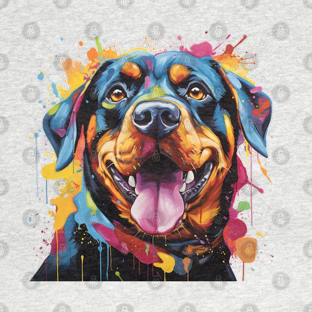 Rottweiller Dog Art by CunninghamWatercolors